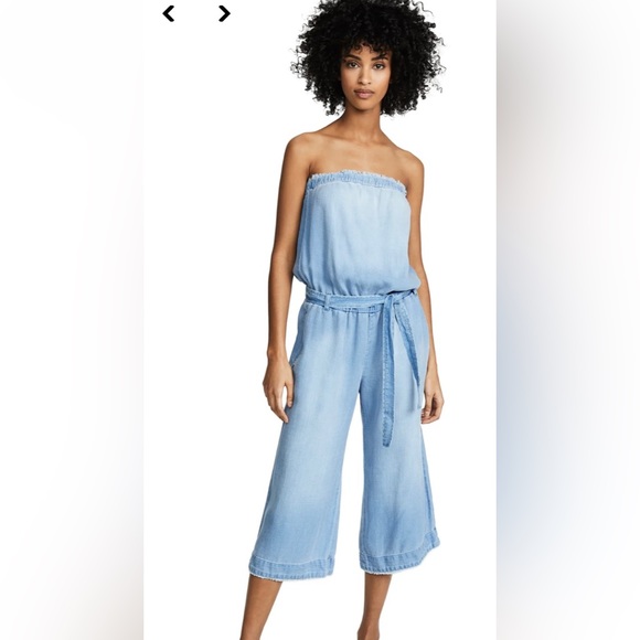 Bella Dahl Pants - Bella Dahl “Frayed Strapless Chambray Jumpsuit” - Medium